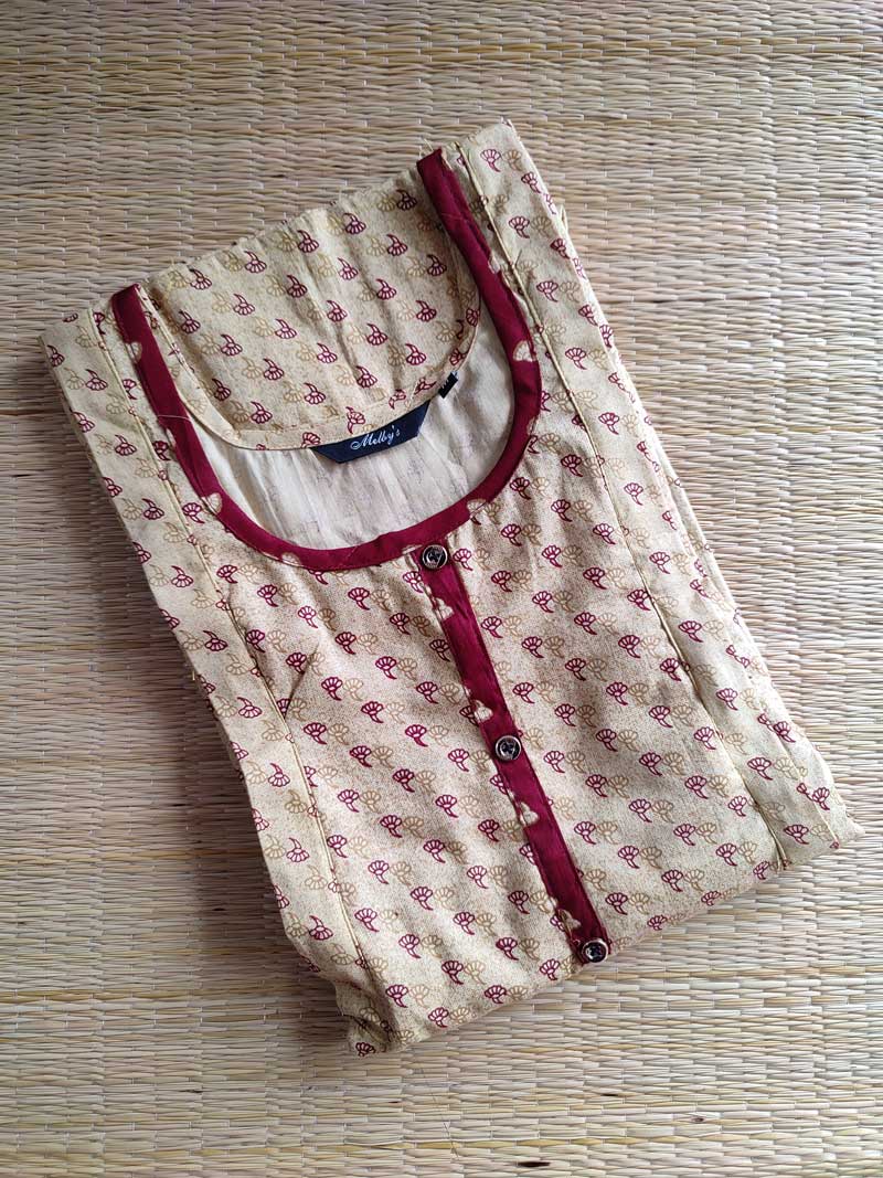 Pure Cotton Feeding Nighty With Side Zips For Mothers -55 inches Long