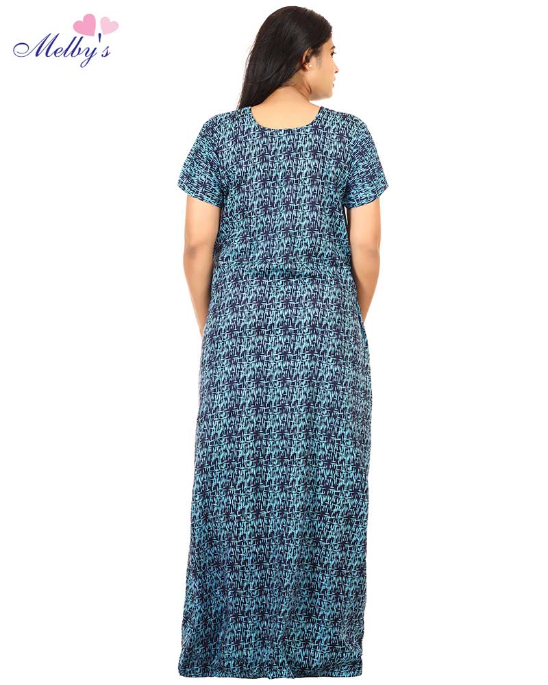 - Pure Cotton Feeding Nighty With Side Zips For Mothers -55 inches Long