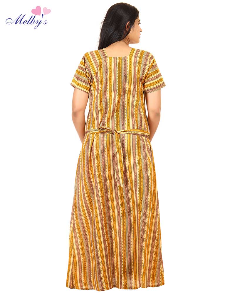 - Full Open Maternity Gown in Cambric Cotton -55 inches long