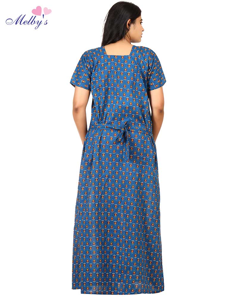 - Full Open Maternity Gown in Cambric Cotton -55 inches long