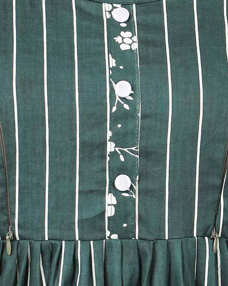 - Pure Cotton Feeding Nighty With Side Zips For Mothers -55 inches Long