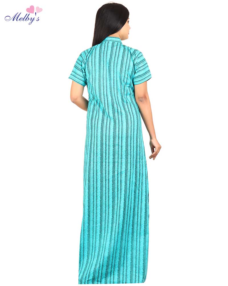 - Cotton nighty- 55 inches long -Buttons type - Green