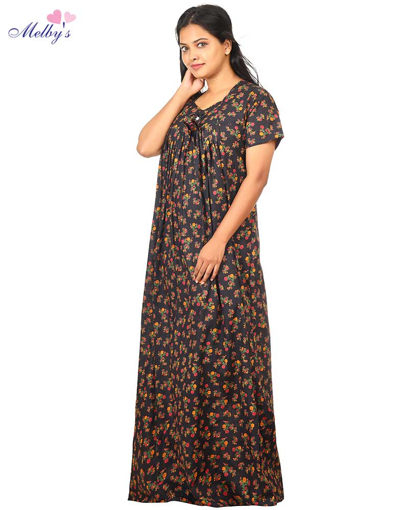 - Premium Quality Cotton Nighty - 55 Inches Long