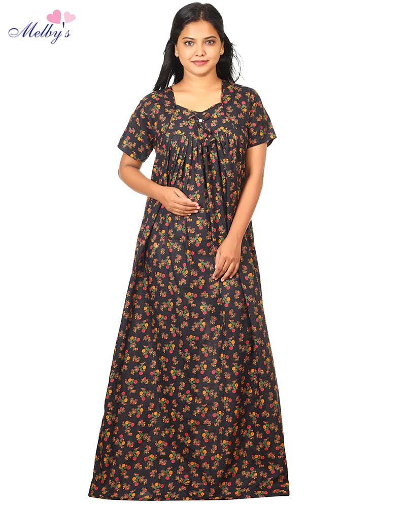 - Premium Quality Cotton Nighty - 55 Inches Long