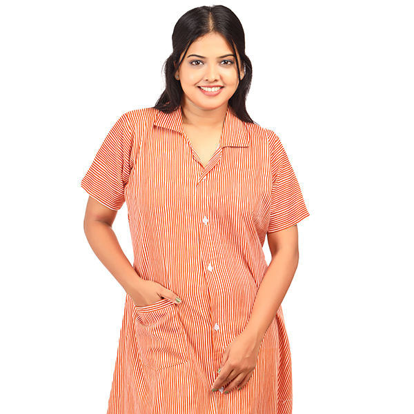 - Full Open Maternity Gown in Cotton Material -55 inches long