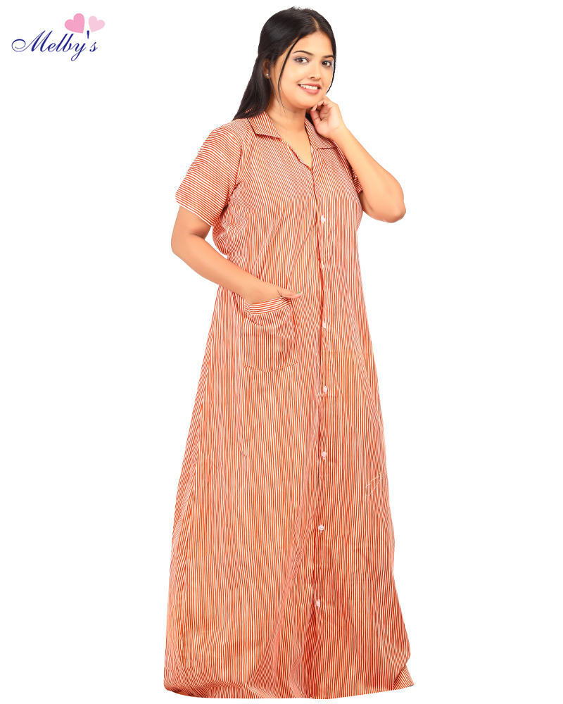 - Full Open Maternity Gown in Cotton Material -55 inches long