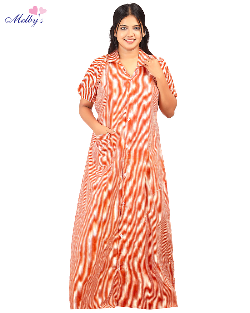 - Full Open Maternity Gown in Cotton Material -55 inches long