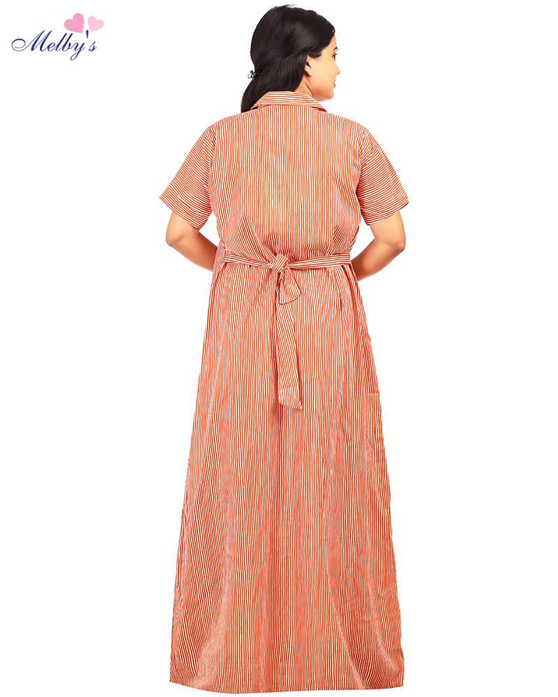 - Full Open Maternity Gown in Cotton Material -55 inches long