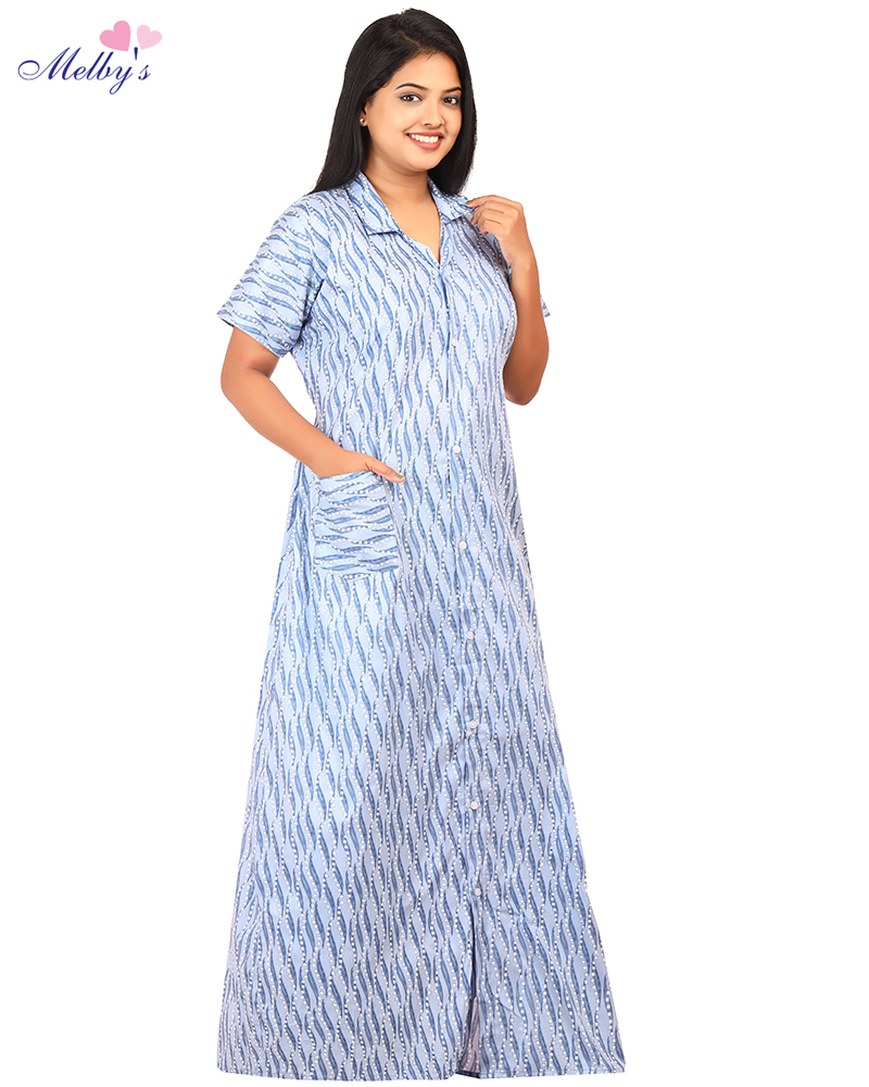 - Full Open Maternity Gown in Cotton Material -55 inches long