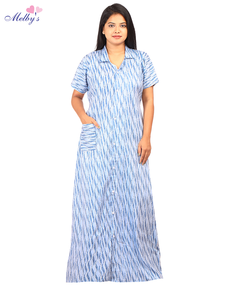- Full Open Maternity Gown in Cotton Material -55 inches long