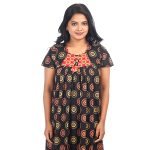 Comfortable Traditional Cotton Nighty- Black