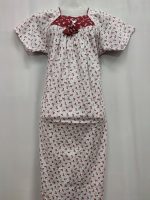 Comfortable Traditional Cotton Nighty - 55 inches long - White - Image 2