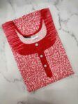 Comfortable Churidar Model Cotton Nighty -55 Inches Long - Red