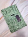 Front Open Cambric Cotton Nighty With Buttons, 57 Inches Long - Green