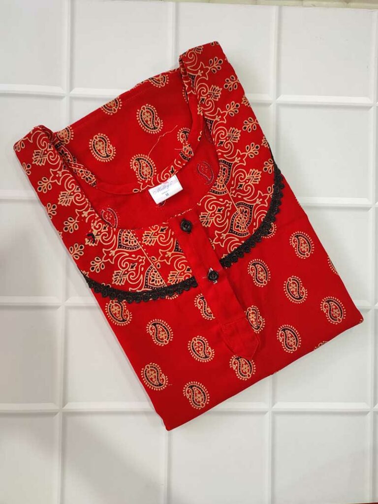 - Front Open Nighty With Pleats Stitching - Front Open Nighty With Pleats Stitching