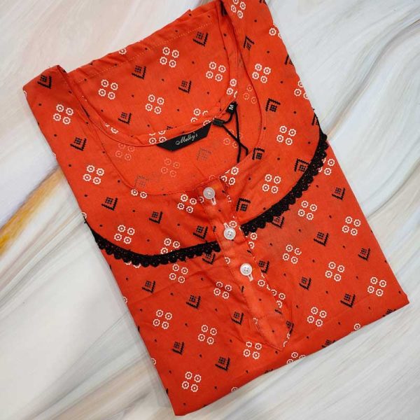 Comfortable Churidar Model Cotton Nighty - 55 Inches Long