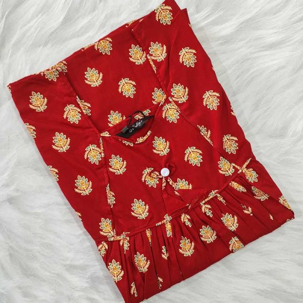 Traditional cotton nighty, 55 Inches Long - Maroon