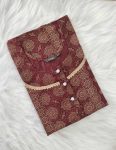 Comfortable Churidar Model Cotton Nighty - 55 Inches Long - Maroon