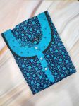 Comfortable Churidar Model Cotton Nighty - 55 Inches Long - Blue