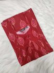 Traditional cotton nighty, 55 Inches Long - Maroon