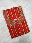 Churidar Model Nighty With Buttons -57 inches long - Red