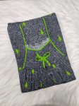 Traditional cotton nighty, 55 Inches Long - Black + Green