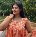 Sleeveless Front Open Cotton Nighty With Buttons, 55 Inches Long - Orange