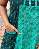 Comfortable Churidar Model Cotton Nighty - 55 Inches Long - Green - Image 3