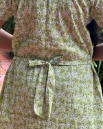 Full Open Maternity Gown With Buttons  -55 Inches Long - Green - Image 2