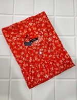 Traditional cotton nighty, 55 Inches Long- Orange