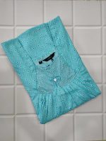 Traditional cotton nighty, 55 Inches Long- Blue