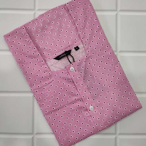 Full Open Maternity Gown With Buttons  -55 Inches Long - Rose