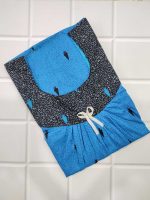 Comfortable cotton nighty with round neck -55 inches long - Blue