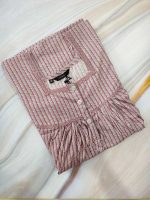 Sleeveless Front Open Cotton Nighty With Buttons, 55 Inches Long
