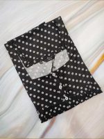 Comfortable Front Open Cotton Nighty With Buttons- 57 inches long - Black