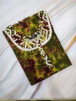 Comfortable cotton nighty with long sleeves- 55 inches long - Green