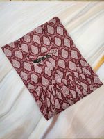 Front Open Cotton Nighty With Zip, 55 Inches Long - Maroon