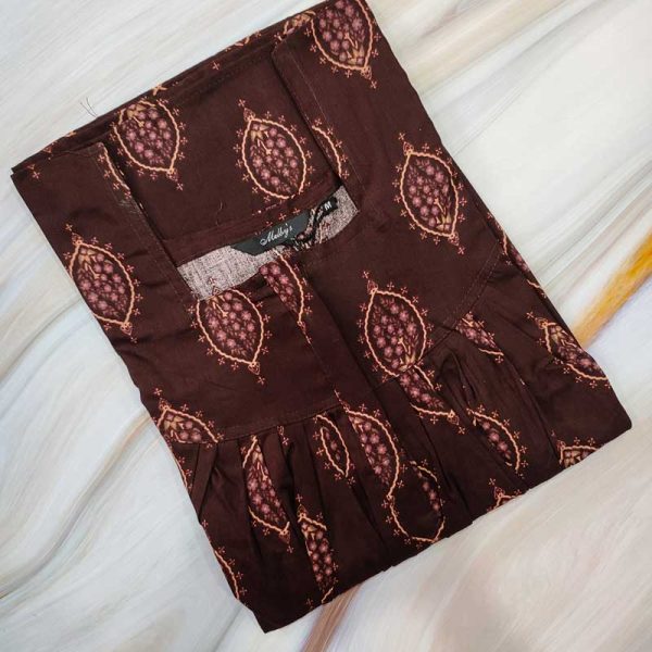 Front Open Cotton Nighty With Buttons, 55 Inches Long -Maroon