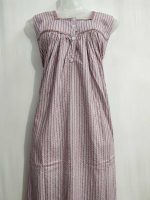 Sleeveless Front Open Cotton Nighty With Buttons, 55 Inches Long - Image 2