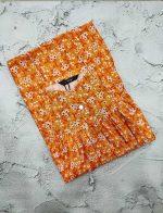 Traditional cotton nighty, 55 Inches Long- Orange