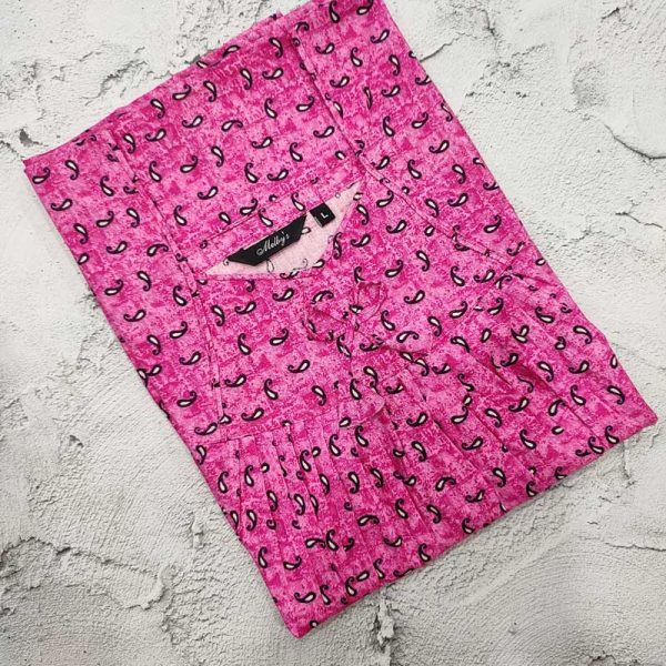 Traditional cotton nighty, 55 Inches Long- Rose