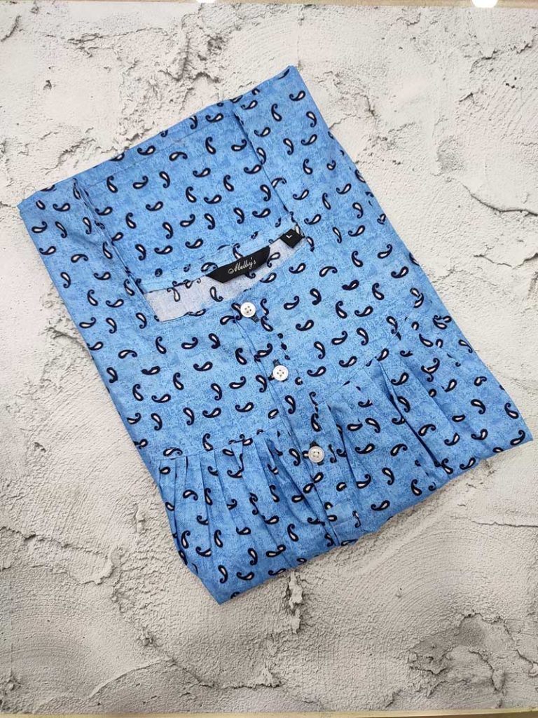 - Front Open Nighty With Pleats Stitching