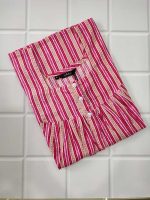 Front Open Cotton Nighty With Buttons, 55 Inches Long - Magenta