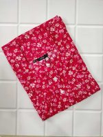 Front Open Cotton Nighty With Buttons, 55 Inches Long - Magenta