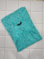 Traditional cotton nighty, 55 Inches Long - Blue