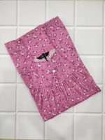 Traditional cotton nighty, 55 Inches Long - Pink