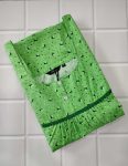 Comfortable Front Open Cotton Nighty With Buttons- 57 inches long - Green