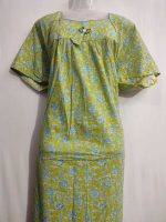 Comfortable Premium Cotton Nighty , 57 Inches Long - Green - Image 2