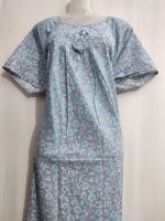 Comfortable Premium Cotton Nighty , 57 Inches Long - Ash - Image 2