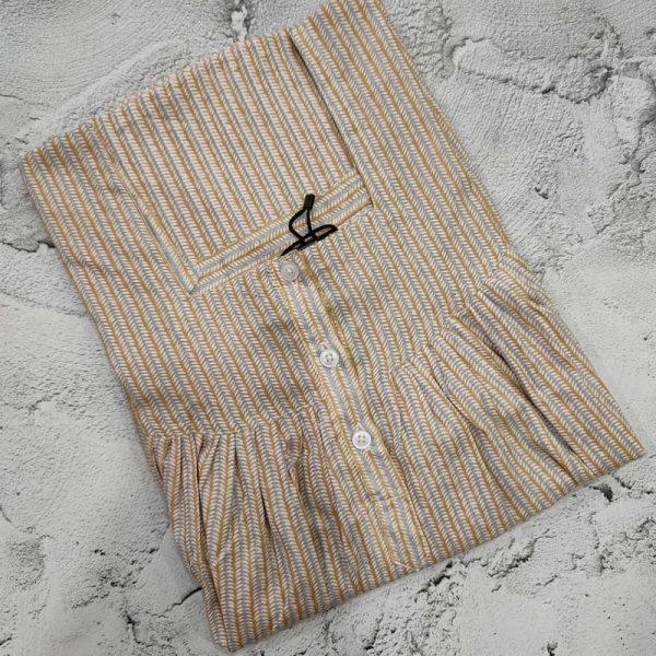 Front Open Cotton Nighty With Buttons, 55 Inches Long